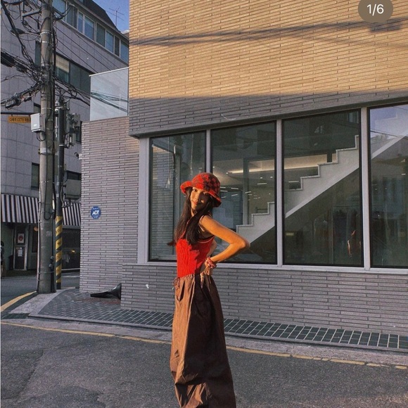 Memorial Day Crochet Bucket Hat Cinnamon Check Size 1 - Picture 2 of 4